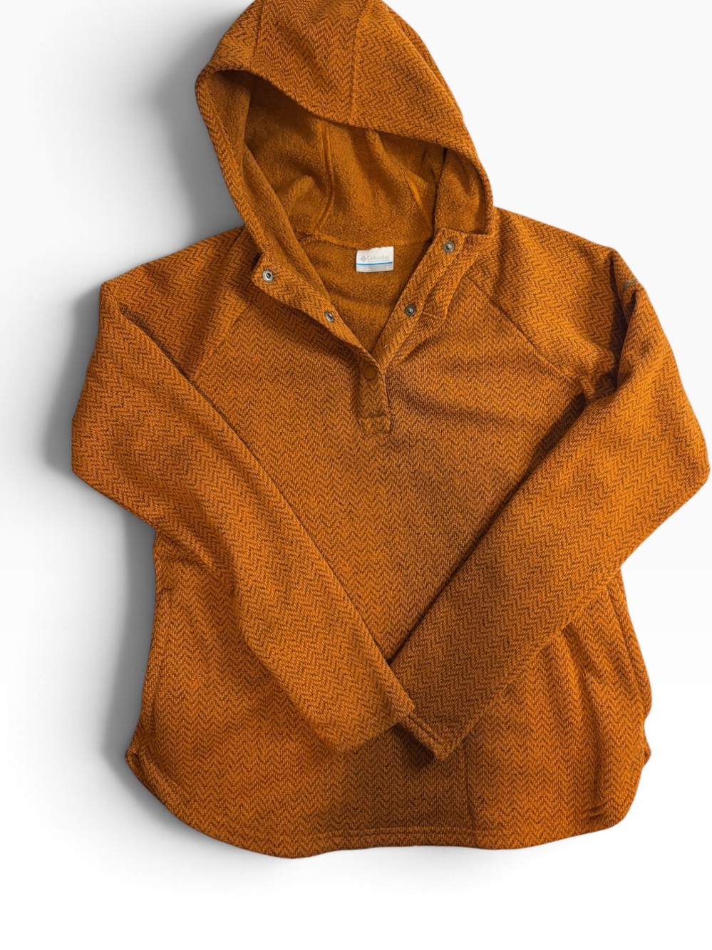 Columbia Women’s Herringbone Hooded Fleece Pullover Orange L